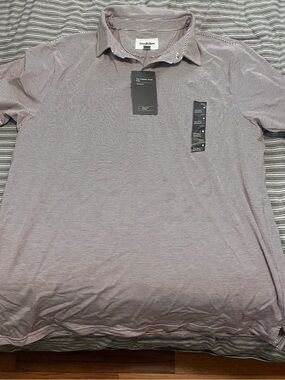 Goodfellow & Co Men's Striped Polo Shirt - Mauve/Burgundy